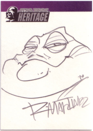 Jabba the Hutt Pencil Sketch Card by Randy Martinez (Star Wars